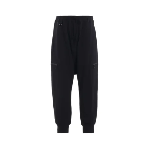 French Terry Ribbed Hem Sarouel Pants
