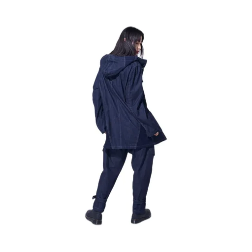 7Oz Two-Tone Denim Hooded Jacket