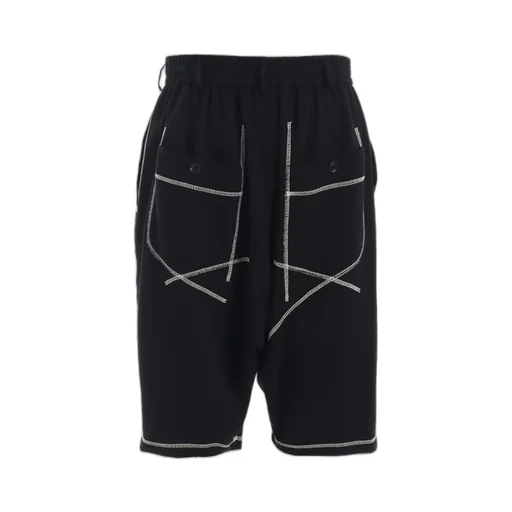 French Terry Random Stitch Sarouel Shorts