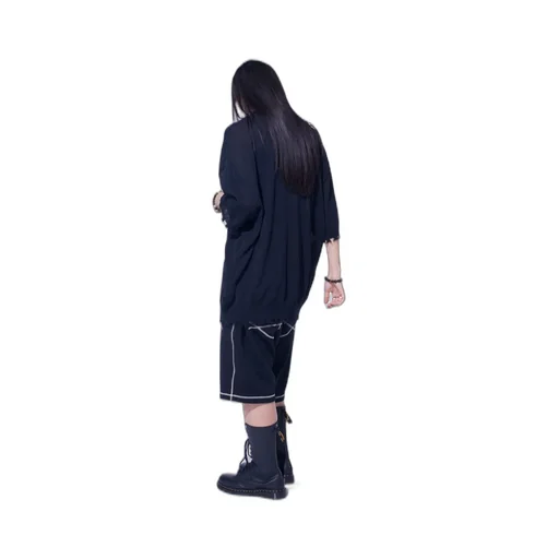 French Terry Random Stitch Sarouel Shorts