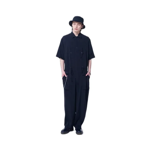 Crepe De Chine Short Sleeve Military All-In-One