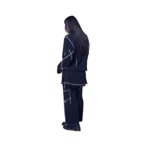 French Terry Random Stitch Trucker Jacket