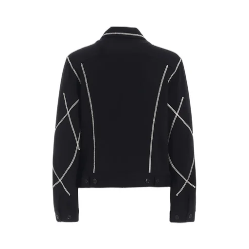 French Terry Random Stitch Trucker Jacket