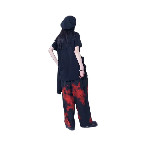 Soft Jersey+Crepe De Chine Pocket Side Slit Knot T-Shirt