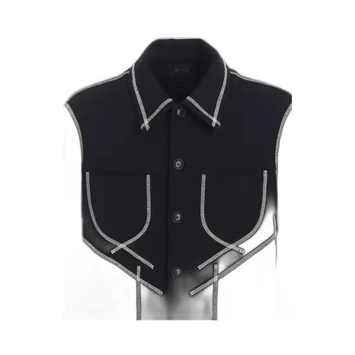 French Terry Random Stitch Trucker Jacket