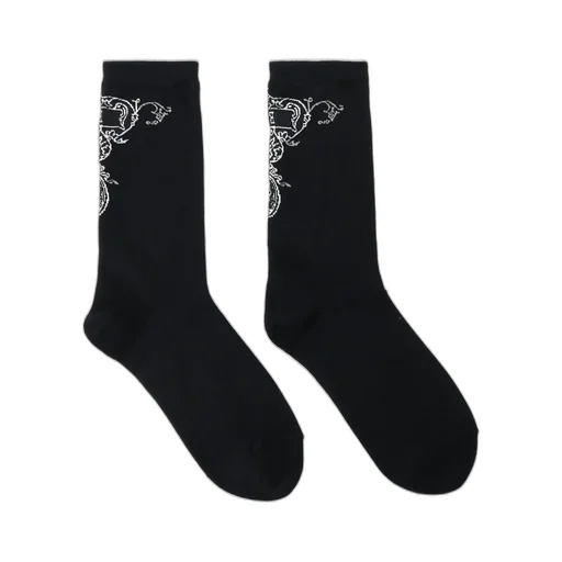 Cotton Plain Stitch Baroque Pattern Socks