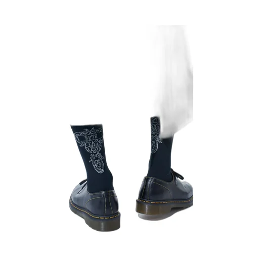 Cotton Plain Stitch Baroque Pattern Socks