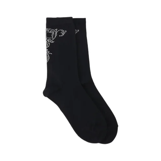 Cotton Plain Stitch Baroque Pattern Socks