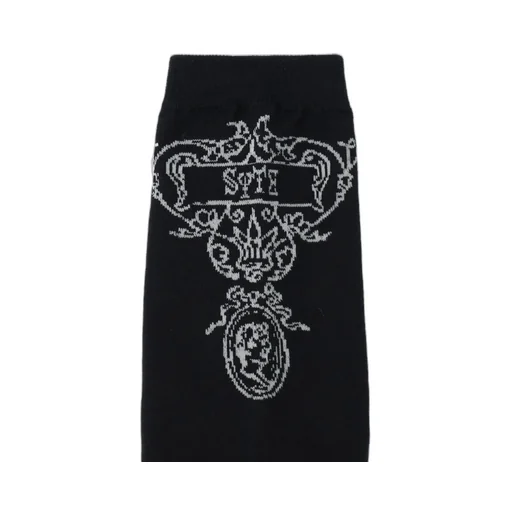 Cotton Plain Stitch Baroque Pattern Socks