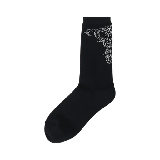 Cotton Plain Stitch Baroque Pattern Socks