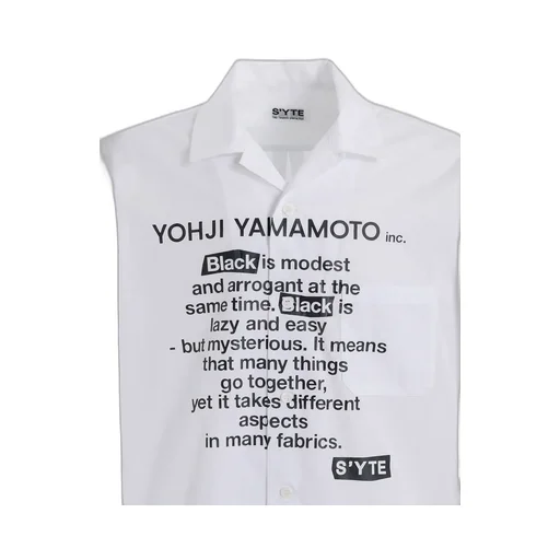 Cotton Broad「Black Is Modest」Message Printed Shirt