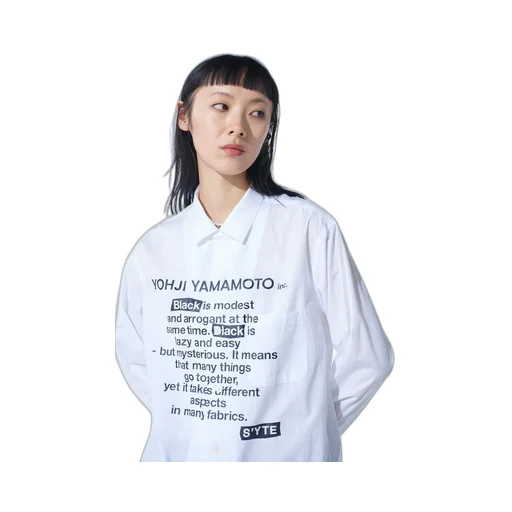 Cotton Broad「Black Is Modest」Message Printed Shirt
