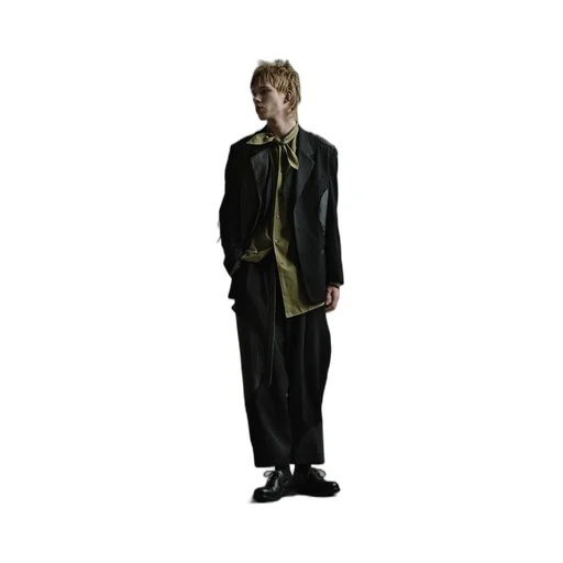 Washer Wool Gabardine Cut-Out Striped Pants