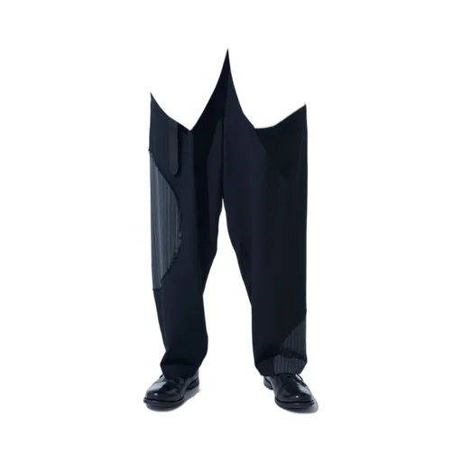 Washer Wool Gabardine Cut-Out Striped Pants
