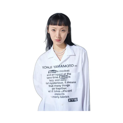 Cotton Broad「Black Is Modest」Message Printed Shirt