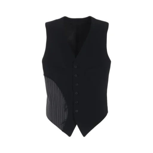 Washer Wool Gabardine Cut-Out Striped Vest
