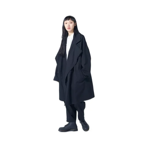 Cotton Drill Cut-Out Drape Coat