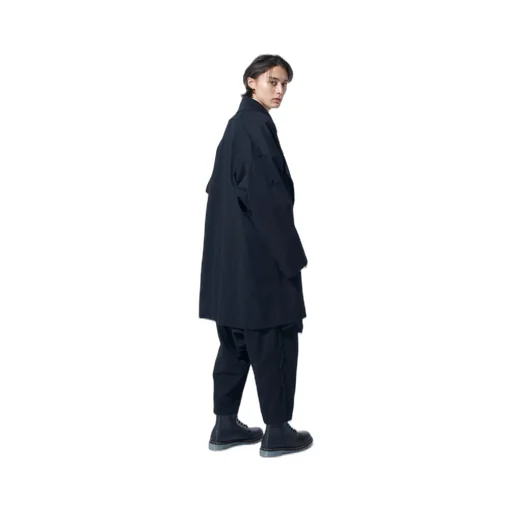 Cotton Drill Cut-Out Drape Coat