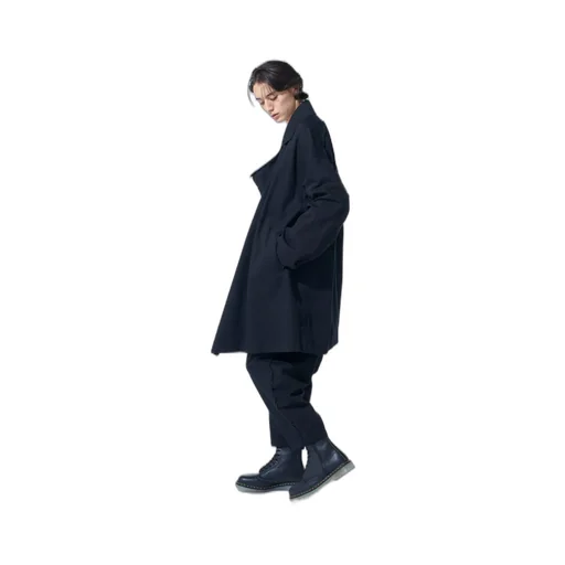 Cotton Drill Cut-Out Drape Coat