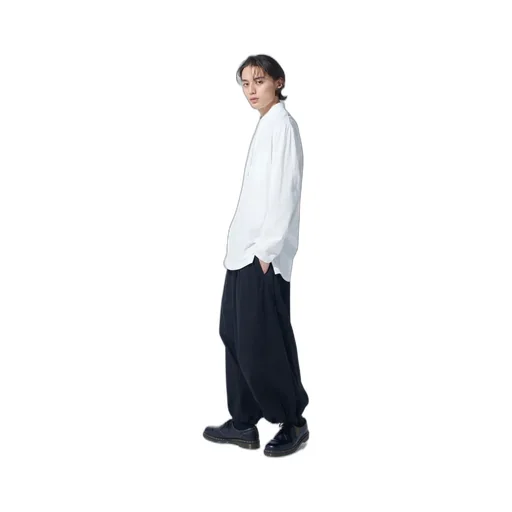 Cotton Drill Cut-Out Balloon Pants