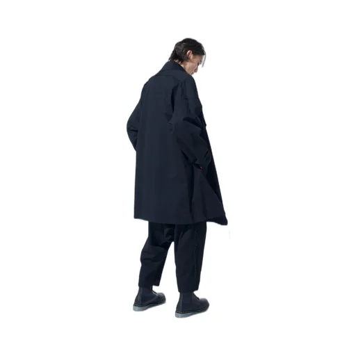 Cotton Drill Cut-Out Drape Coat
