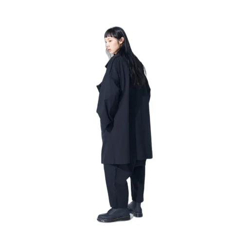 Cotton Drill Cut-Out Drape Coat