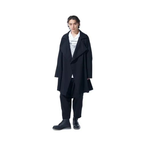 Cotton Drill Cut-Out Drape Coat