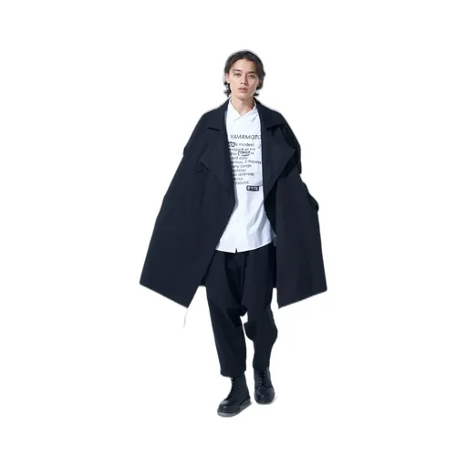 Cotton Drill Cut-Out Drape Coat