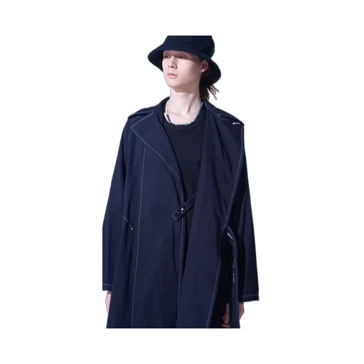 Cotton Twill Garment Dyed Tie-Locken Coat