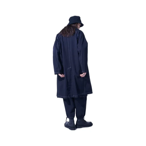 Cotton Twill Garment Dyed Tie-Locken Coat