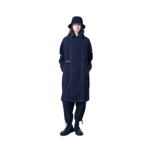 Cotton Twill Garment Dyed Tie-Locken Coat