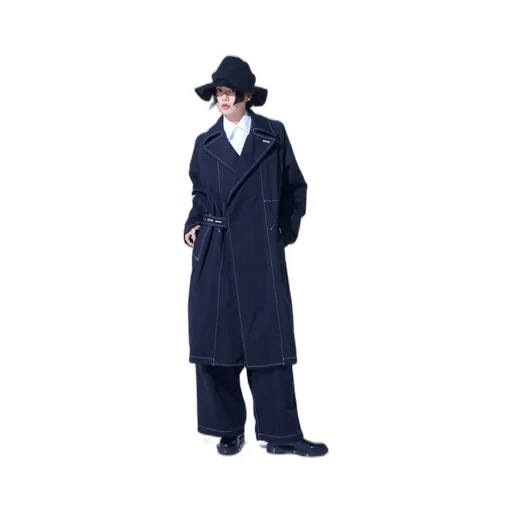 Cotton Twill Garment Dyed Tie-Locken Coat