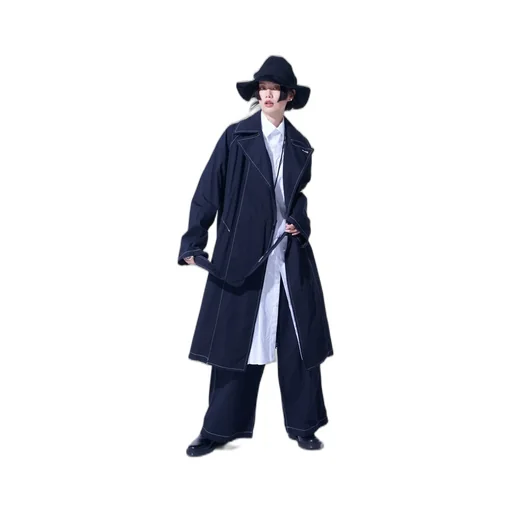 Cotton Twill Garment Dyed Tie-Locken Coat