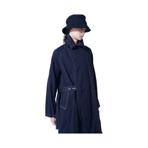 Cotton Twill Garment Dyed Tie-Locken Coat