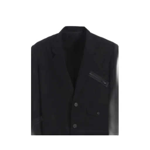 Pe/Gabardine Zipper-Taped Long Jacket