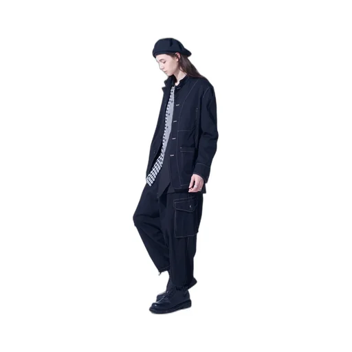 Cotton Twill Garment Dyed Stand Collar Jacket