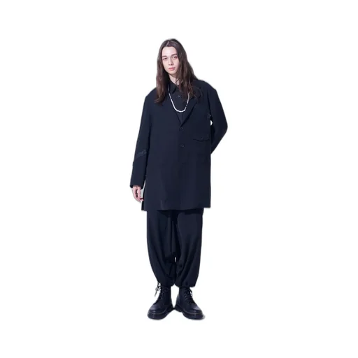 Pe/Gabardine Zipper-Taped Long Jacket