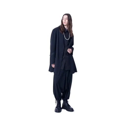Pe/Gabardine Zipper-Taped Long Jacket