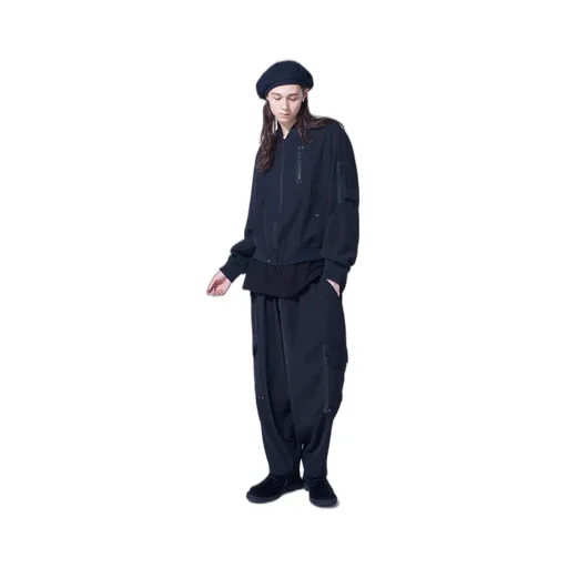Pe/Gabardine Zipper-Taped Bomber Jacket
