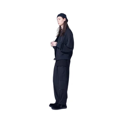 Pe/Gabardine Zipper-Taped Bomber Jacket