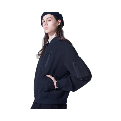 Pe/Gabardine Zipper-Taped Bomber Jacket