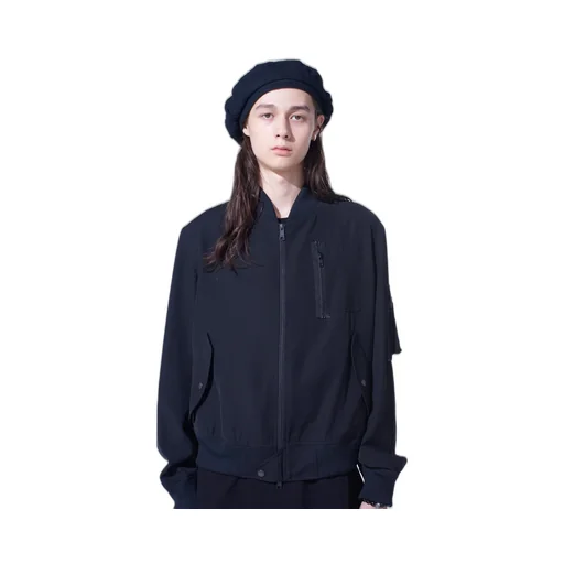 Pe/Gabardine Zipper-Taped Bomber Jacket