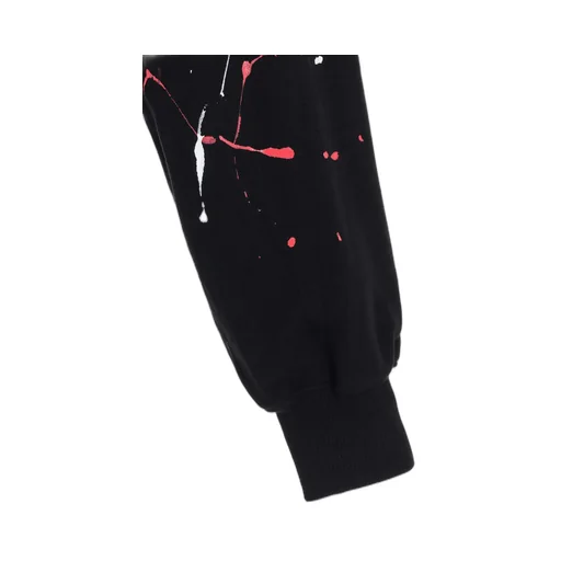 French Terry Splash Painted Zip-Up Hoodie Red