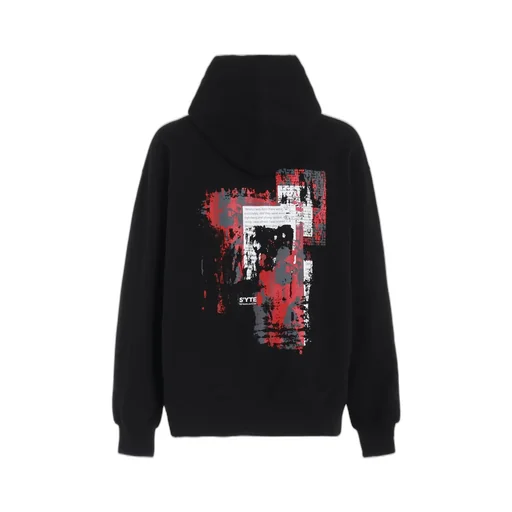 Yy Message Collage Red Graphic Hoodie