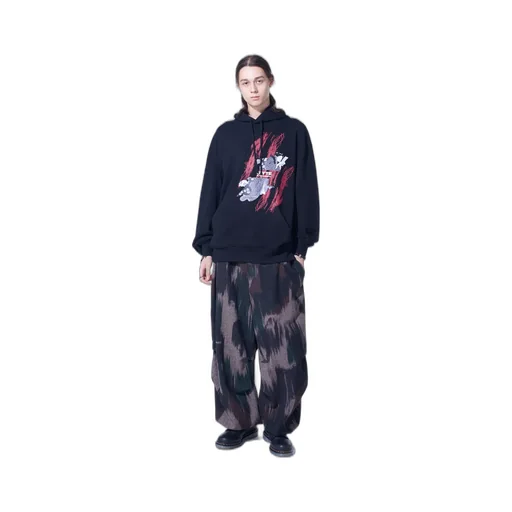 Ukiyo-E Graphic Hoodie Cat And Woman
