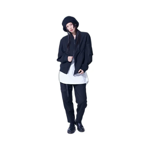 Pe/Gabardine Zipper-Taped Slim Pants