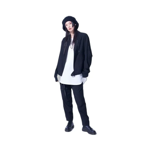 Pe/Gabardine Zipper-Taped Slim Pants