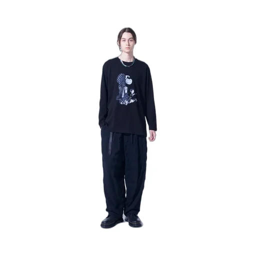Ukiyo-E Graphic Long-Sleeved T-Shirt Flowers And Lanterns