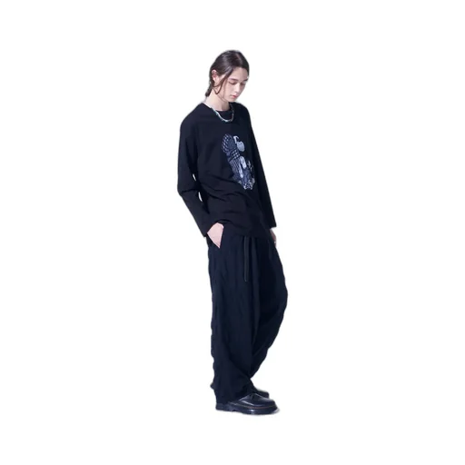 Ukiyo-E Graphic Long-Sleeved T-Shirt Flowers And Lanterns
