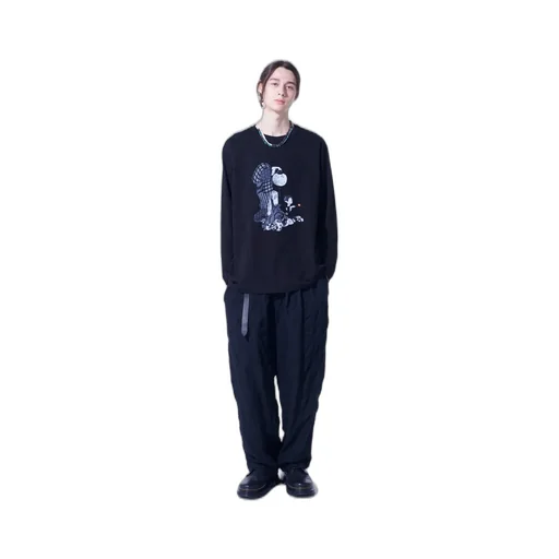 Ukiyo-E Graphic Long-Sleeved T-Shirt Flowers And Lanterns